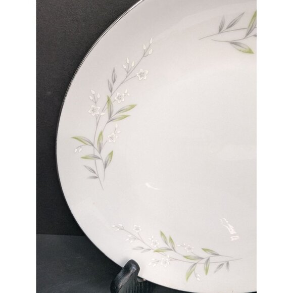 St Regis Fine China Japan 101 Floral Dinner Plate Platinum Trim Set of 2 - Picture 4 of 7